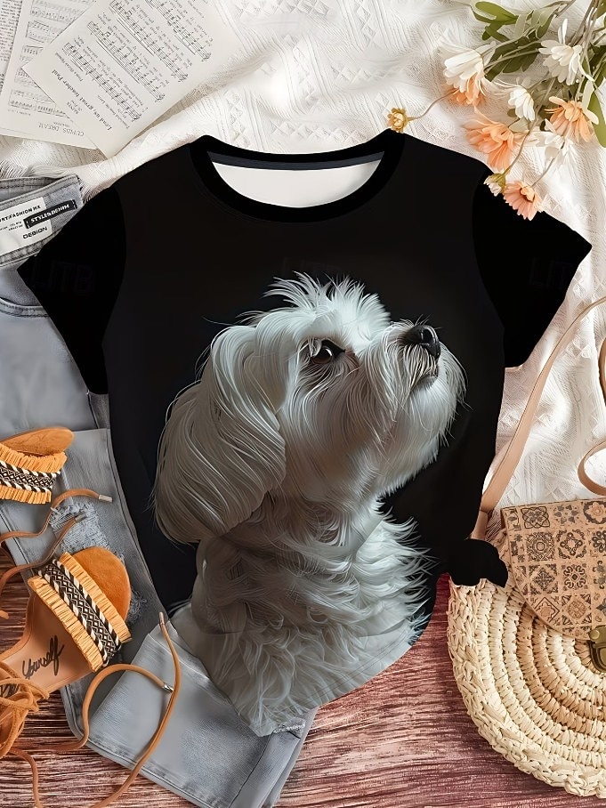 Easter Women's T Shirt Print Graphic Animal Cartoon Fashion Stylish Classic Short Sleeve Crew Neck Regular Tops Casual Daily Weekend Blue Light Beige Black Pink Purple Summer Spring 2026 - $21.99 –P2