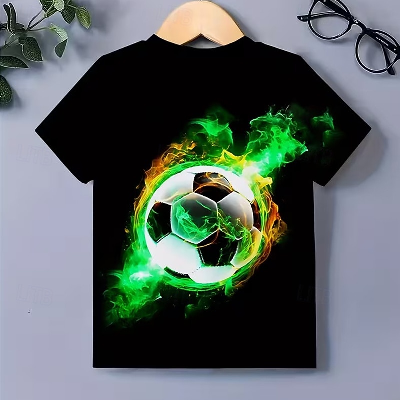 Para Meninos 3D Gráfico Futebol Americano Camisetas de futebol Camisa Camiseta Manga Curta Impressão 3D Verão Primavera Esportes Moda Roupa de rua Infantil 4-12 anos Gola Redonda Casual Diário Ao ar de 2026 por $13.49 –P2