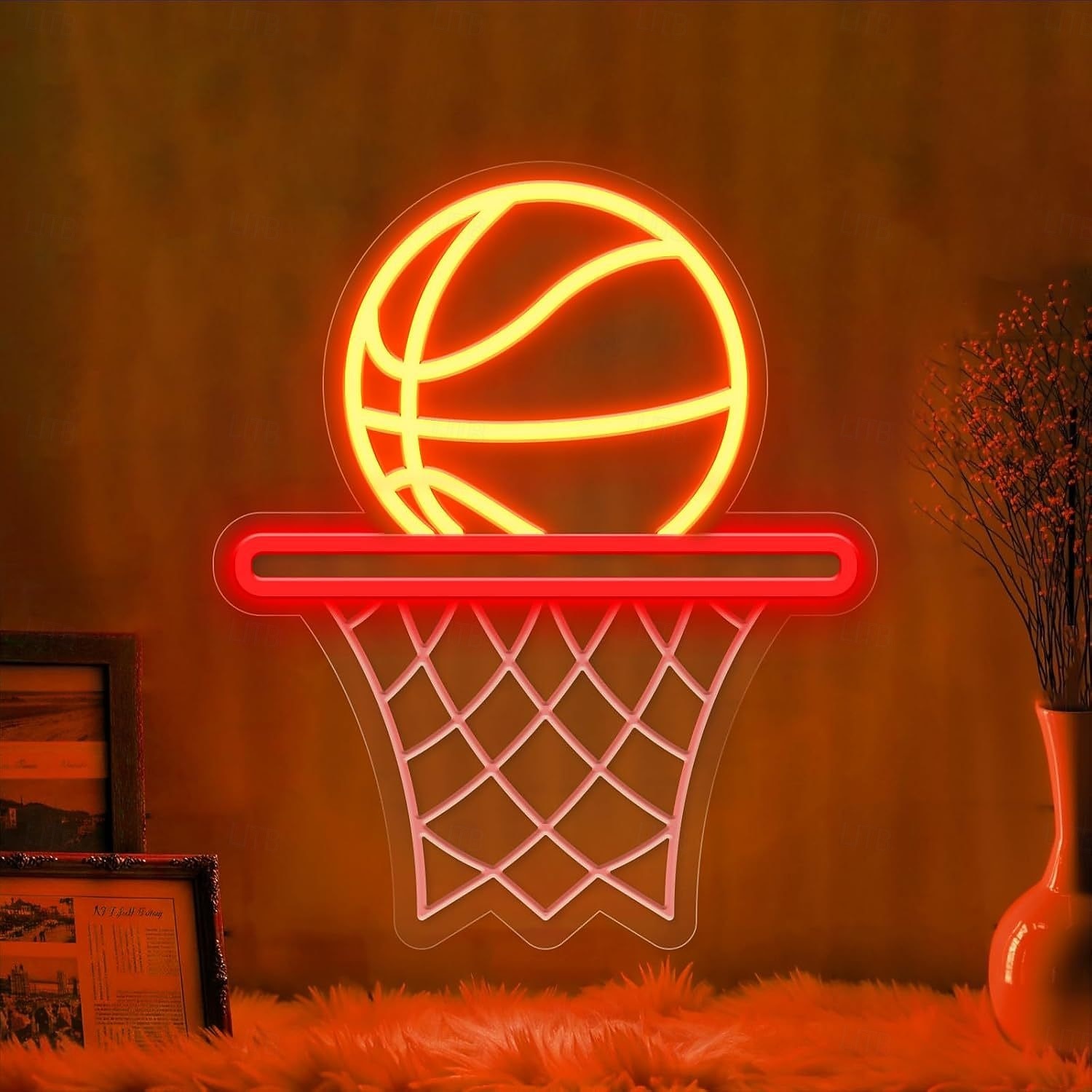 Basketball Neon LED Wall Light, USB Powered Adjustable Brightness, Indoor Bedroom, Gaming Room, Game Room, Esports Room, Man Cave, Kids Room, Teen Boys, Basketball Fans, Birthday, Holiday, Party, Home 2026 - $35.99 –P2