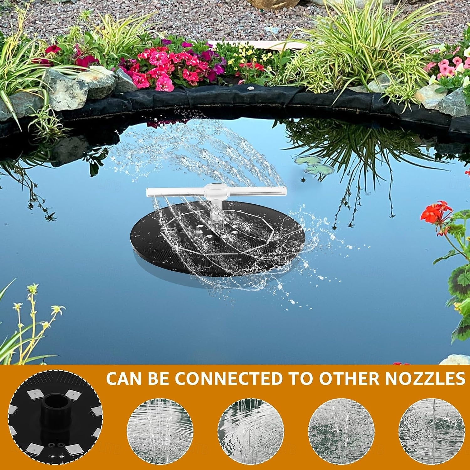 Фонтан-купальня для птиц на солнечных батареях с RGB-светодиодным насосом и разноцветной светодиодной подсветкой для сада, небольшого пруда, открытого бассейна и аквариума. 2026 - $39.99 –P4