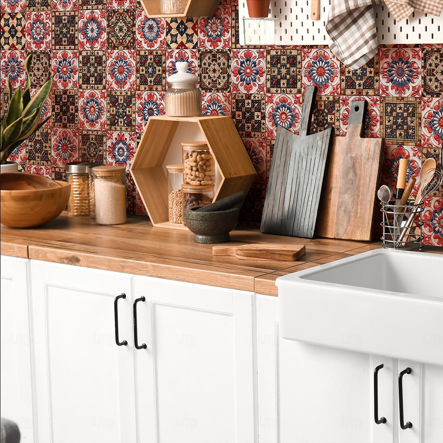 24PCS Peel and Stick Tile Stickers, Moroccan Pattern PVC Wall Decals, Self-Adhesive Removable Wallpaper for Renters, for Bedroom Bathroom Cabinet, Easy Installation 2026 - $15.49 –P11