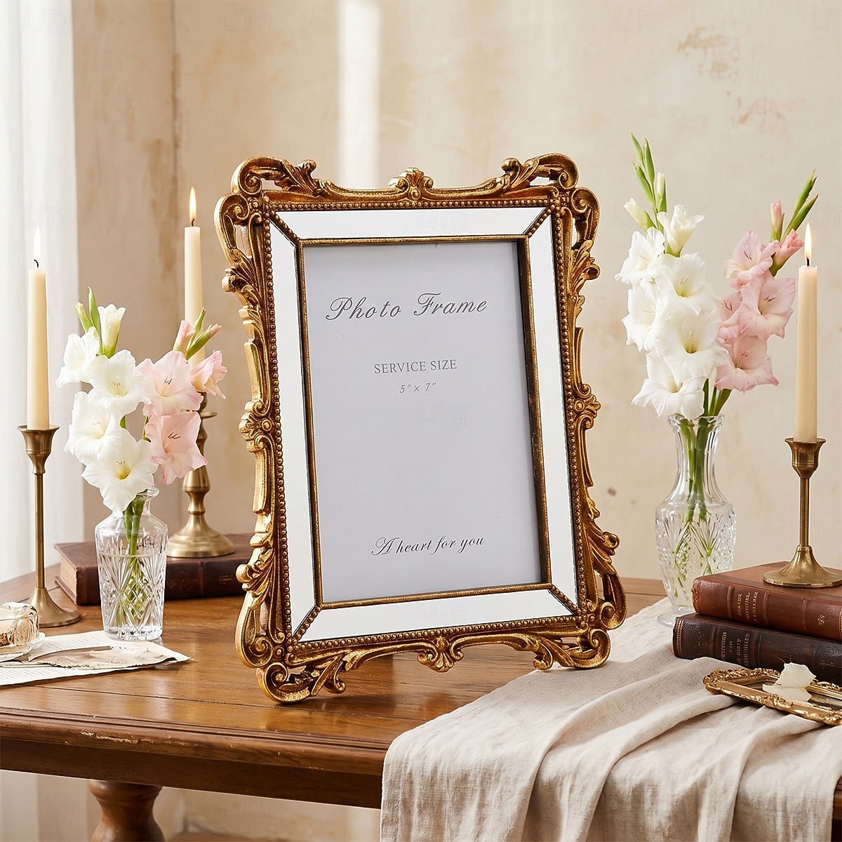 1PC, Featuring Rococo Baroque Three-dimensional Relief Carving Technique. This Decorative Photo Frame for Home And Wedding Wse Is Suitable for Both Tabletop Display And wall Hanging 2026 - $23.99 –P10