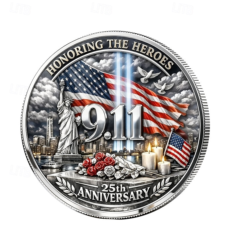 U.S. 9/11 Memorial Commemorative Coin, Honoring FDNY & Heroes, Patriot Flag & Tribute Design, 25th Anniversary Collectible Coin, September 11, 2001 Remembrance 2026 - $19.99 –P3
