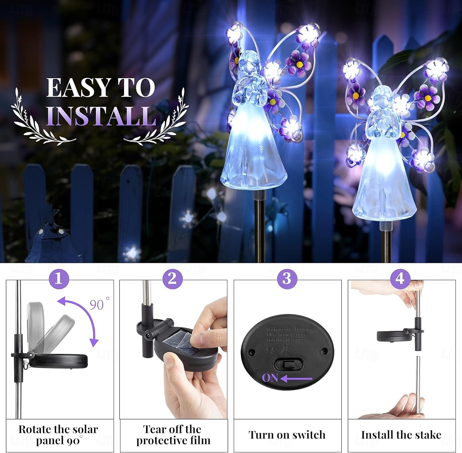 Solar Angel Garden Stake Lights, Angel Solar Lights Outdoor Garden, Eternal Light Angel with 7 LEDs for Cemetery Grave Decorations, Memorial Gift, Christmas Yard Art, Sympathy Gifts 2026 - $23.99 –P2