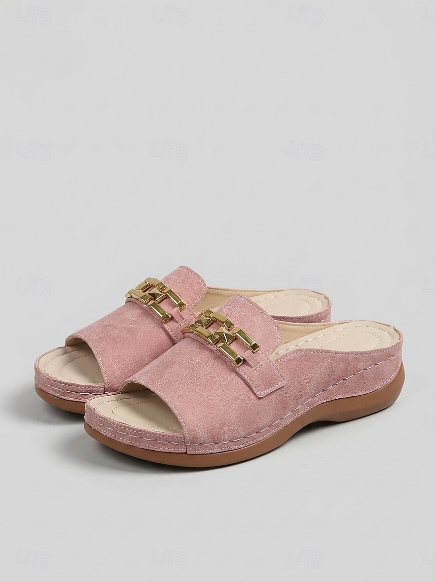 Women's Pink Clog Sandals – Open Toe Hand-Stitched Comfort Sandals with Metal Buckle For Garden, Travel & Casual Daily Wear 2026 - $26.99 –P4