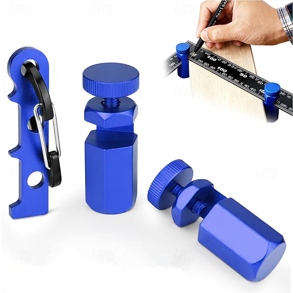 Tall Stair Gauges for Framing Square, CNC Anodized Aluminum Alloy Framing Square Attachment, Rafter Layout Tool, Precision Woodworking Gauges with Storage Clip & Carabiner 2026 - $17.99 –P1