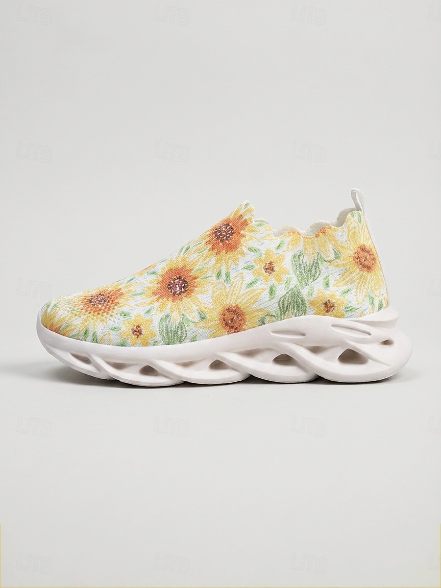 Teniși sport pentru femei cu imprimeu de floarea-soarelui, pantofi casual ușori, încălțăminte confortabilă și respirabilă pentru purtare zilnică, mers pe jos, sală, călătorii &ieșiri ocazionale 2026 - $26.99 –P6