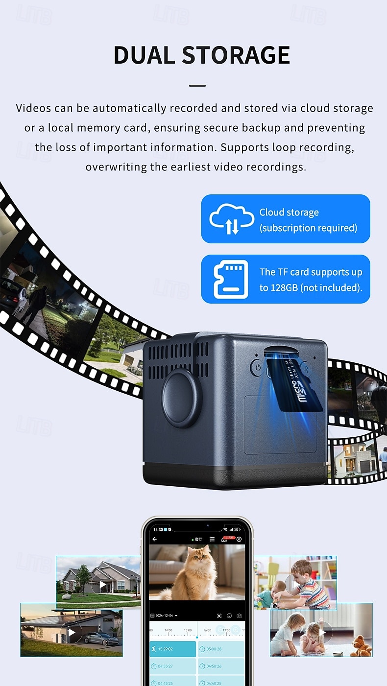 Mini wifi-beveiligingscamera, kleine draadloze verborgen camera voor huisbeveiliging, 1080p HD-babyfoon met nachtzicht &Bewegingsdetectie, draagbare minicamera met app-bediening voor baby- en 2026 - $37.99 –P7