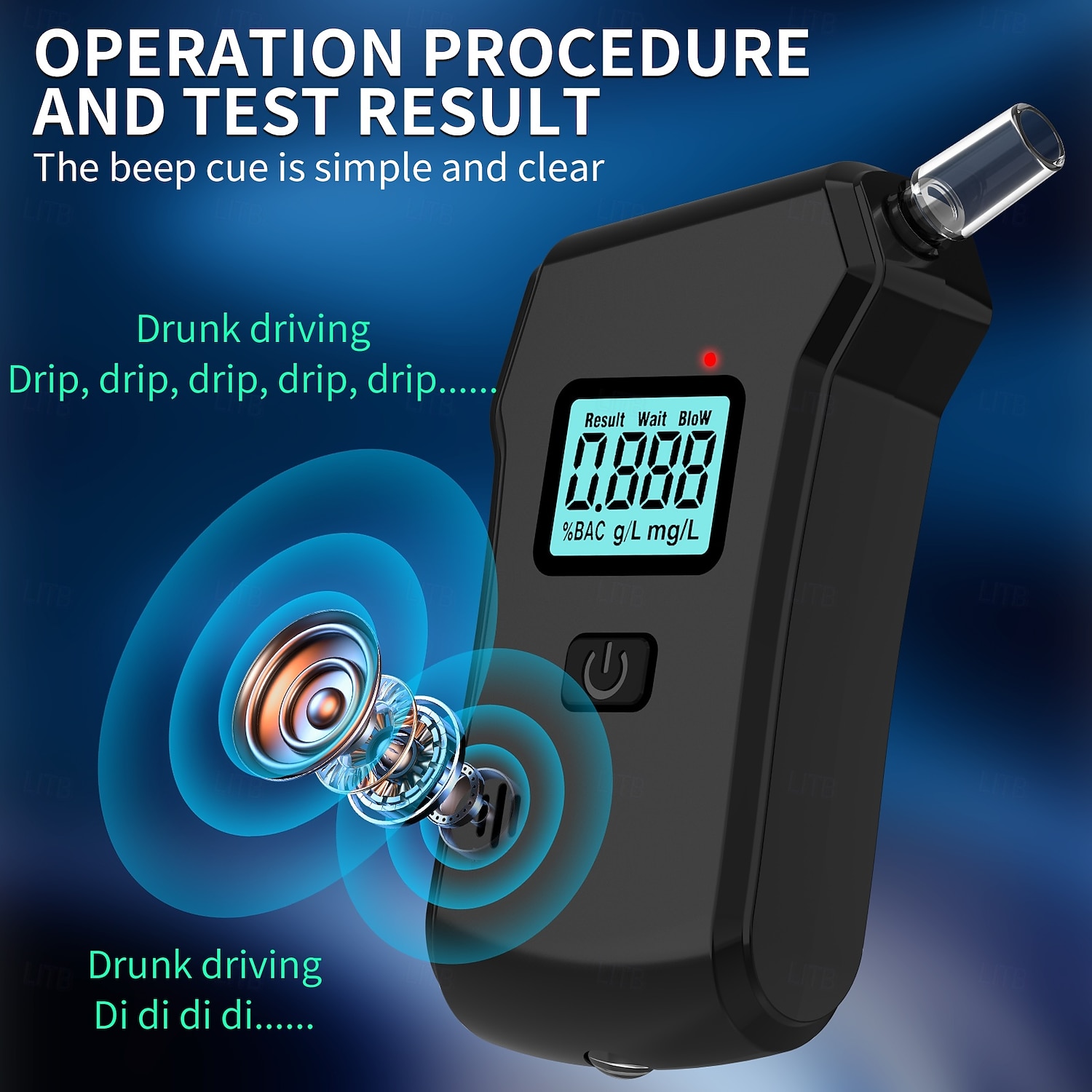 Professional Portable Breathalyzer, High Precision Digital Alcohol Tester with HD LCD Display & AI Algorithm, Accurate Personal Alcohol Breathalyzer (Battery Not Included) 2026 - $28.99 –P5