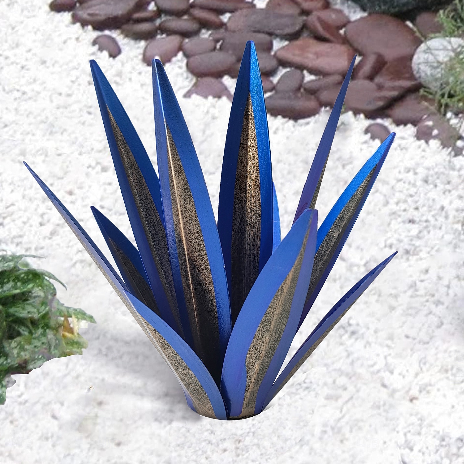 1 stk utendørs solcelledrevet dekorativ lampe i metall av agave, fargeskiftende LED, hage, gårdsplass, plen, gangstibelysning – perfekt for bryllup, høytider, fester, terrasse og stemningsfull 2026 - $26.99 –P3
