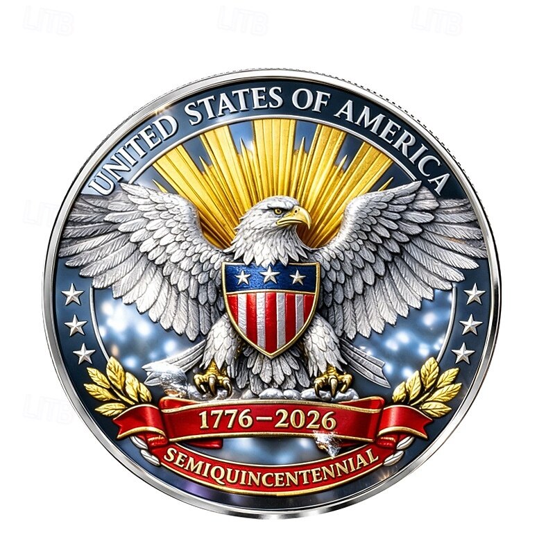 U.S. 250th Anniversary Commemorative Coin 1776-2026, Semiquincentennial Patriotic Collectible, We the People & Bald Eagle Design, Historical Gift for Independence Celebration 2026 - $19.99 –P3
