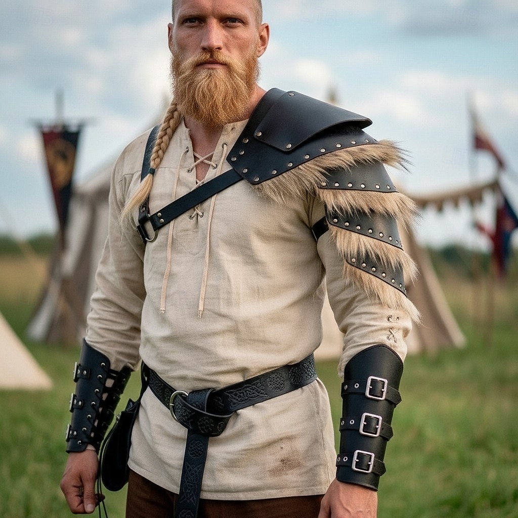 Setti Keskiaika Renessanssi Aseet ja haarniskat Asut Hieno puku Soturi Viikingit Naamiaispuku Miesten Viikinki Halloween Karnevaali Suoritus LARP Ren Faire Aikuisten Kesä Kevät Kaikki vuodenajat 2026 - $101.8 –P14