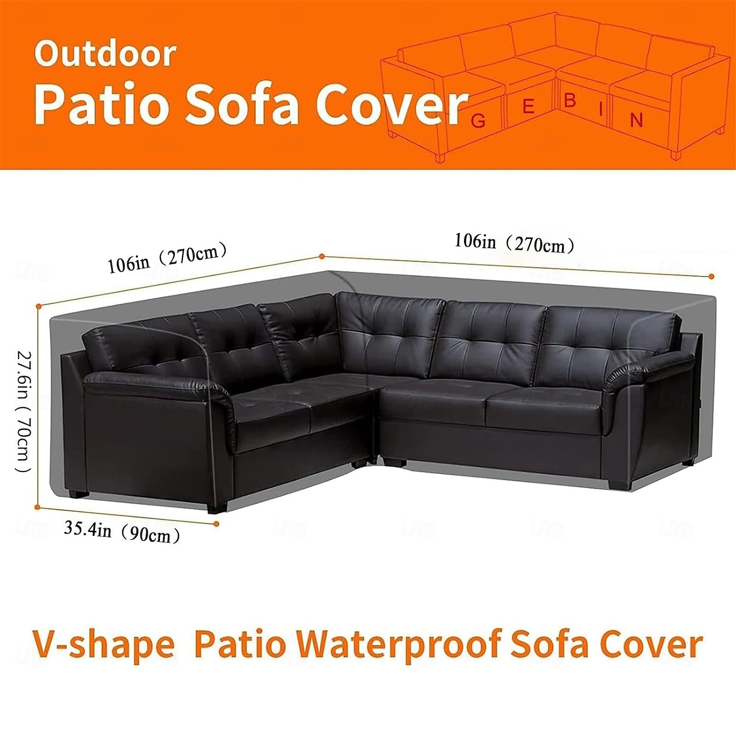 Funda para muebles de jardín, funda para sofá esquinero en forma de L, funda impermeable para sofá de ratán, para muebles de jardín, conjunto de asientos, sofá esquinero, conjunto de salón esquinero, 2026 - $34.99 –P5