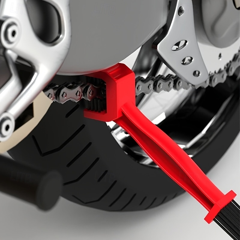 moto da 6 &Spazzola per la pulizia della catena della bicicletta, strumento di manutenzione a 3 lati per ingranaggi, pignone e cassetta, kit di pulizia per MTB e bici da strada, 3 colori (blu, rosso, del 2026 a $16.99 –P5