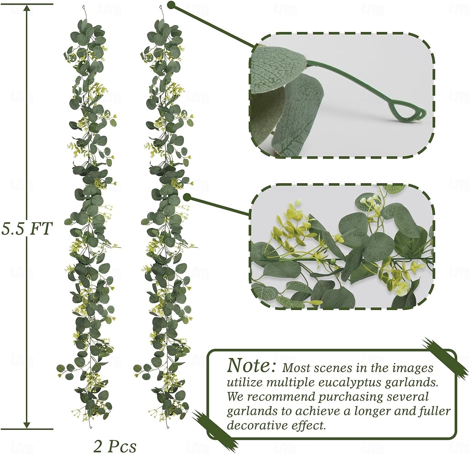 Girlanda z eukalyptových listů, umělý hedvábný list, stříbrný dolar, umělá zeleň, falešná závěsná girlanda z eukalyptových listů na stůl, svatební hostinu, interiér, exteriér, zeď, plášť, pokoj, 2026 - $13.99 –P3