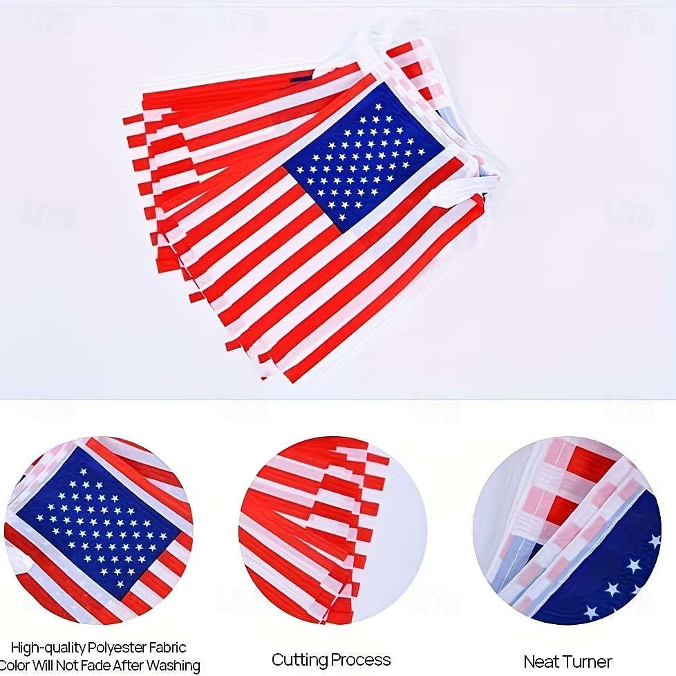 40 amerických vlajek, bannery s americkou vlajkou, dekorace na 4. července, slavnostní dekorace, dekorace na párty, venkovní dekorace, dekorace na Den nezávislosti, bannery s americkými vlajkami ke 2026 - $15.99 –P3