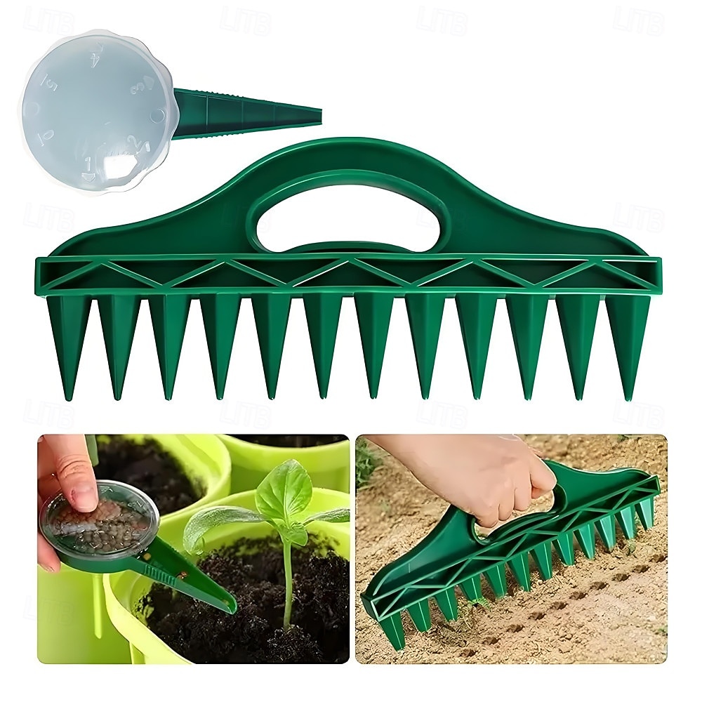Set di attrezzi per seminatrice manuale da giardino, semina rapida a 12 fori, spargisemi per giardinaggio, distanziatore portatile per semi, perforatore per il terreno per piantare semi e allentare il del 2026 a $10.49 –P2