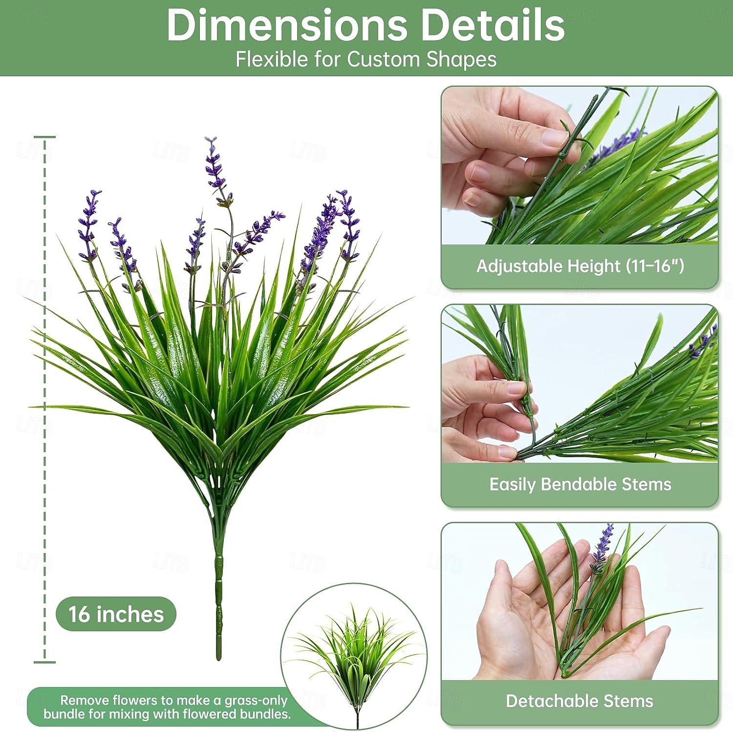 15 bundels UV-bestendige, kleurechte kunstplanten voor buiten &bloemen, in hoogte verstelbare nep-lavendelbloemen voor binnen &Buitendecoratie voor tuin, terras, pad, hangende plantenbak, veranda 2026 - $22.99 –P2