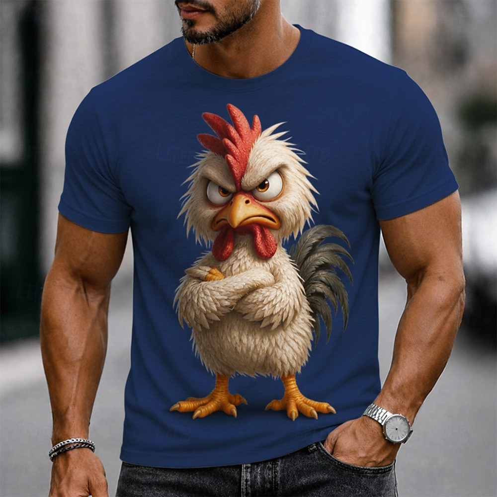 Homens Animal Engraçado Camiseta Manga Curta Camiseta Impressão 3D Gola Redonda Camisa Exagerado Designer Festa Feriado Azul Preto Branco Verão Primavera Roupa S M L XL XXL XXXL de 2026 por $18.99 –P2