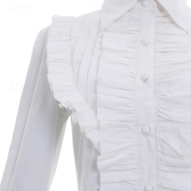 Gotico Vittoriano Medievale Blusa / Camicia Lunghe Principessa Gentildonna Nobildonna Costume Per donna Feste Fiera Rinascimentale LARP Adulti Blusa Primavera del 2026 a $69.99 –P4