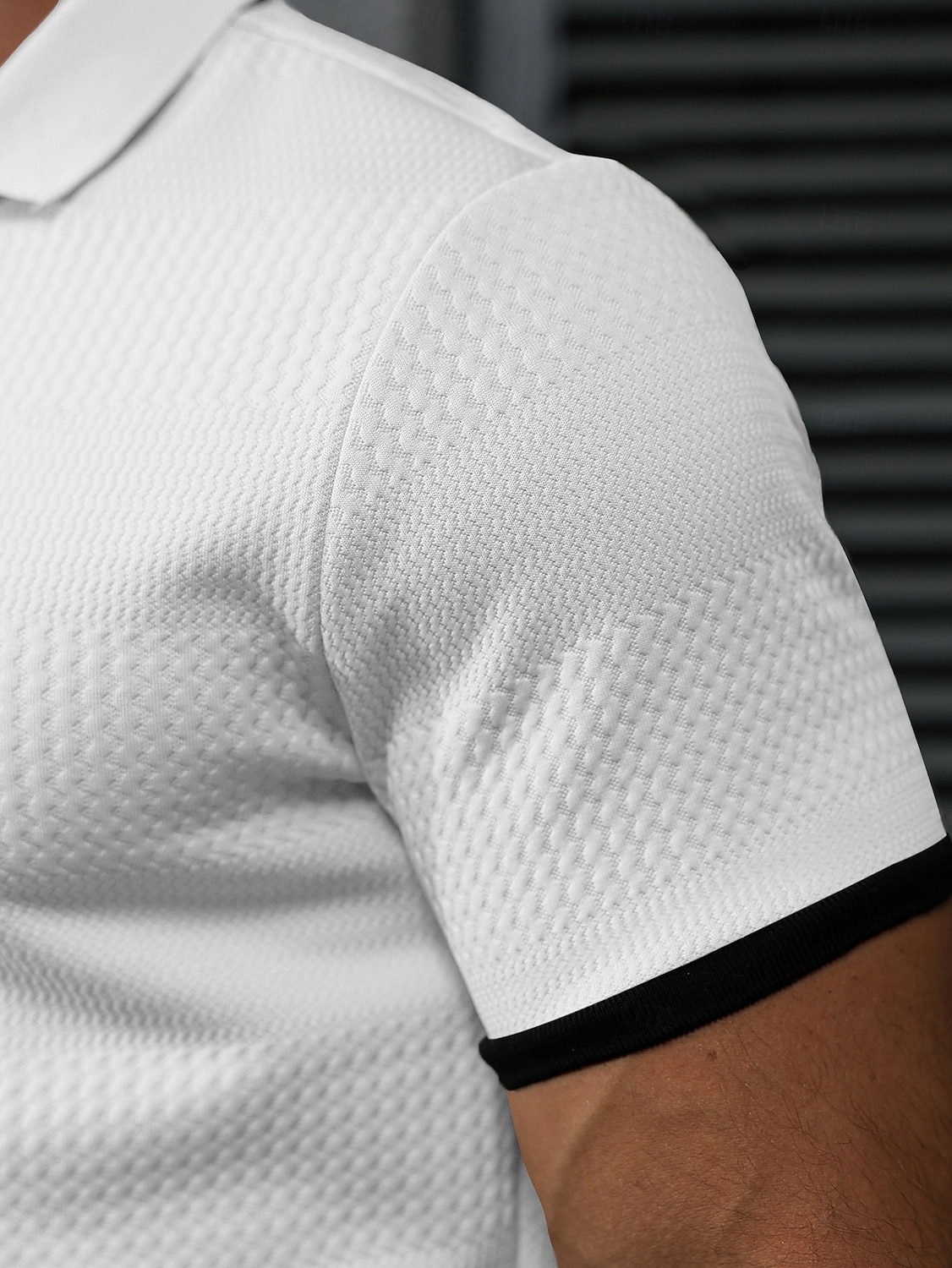 Homme Polo Texturé Occasionnel Rue Revers Manche Courte Basique Moderne Uni Poids Léger Boutons Été Printemps Coupe Slim Bleu Blanche Beige Polo de 2026 ? $24.99 –P5