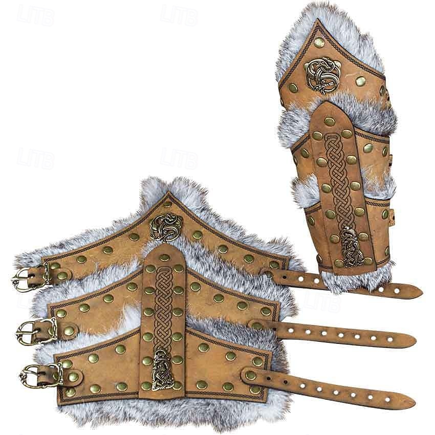 Medieval Renaissance Armor Arm Guards Viking Barbarian Fancy Dress ...