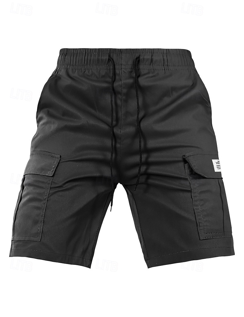 Men's Tactical Cargo Cargo Shorts Shorts Casual Shorts Drawstring Pocket Elastic Waist Plain Comfort Breathable Knee Length Casual Daily Outdoor Vacation Fashion Blue Black Micro-elastic 2026 - $24.99 –P2