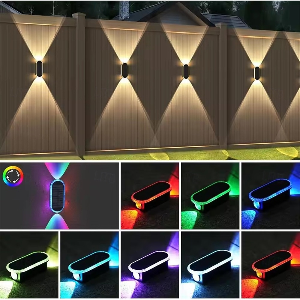 lumini solare pentru garduri cu 3 moduri, lentile LED, lumini solare IP65 &Aplice solare de perete pentru curte, piscină, verandă, terasă, balustradă 1 buc 2026 - $35.99 –P3