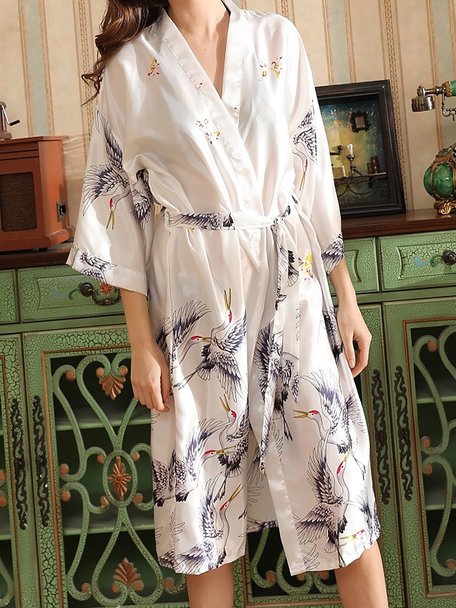 Damen Freizeitkleidung Robe Nachthemd Mode Lässig Grafik Satin-Seidenpyjamas Patchwork Kleid Urlaub Straße Date Halbarm V Ausschnitt Meerblau Schwarz Weiß Rote Grau Sommer Frühling Lässiger Schnitt 2026 - $21.99 –P1