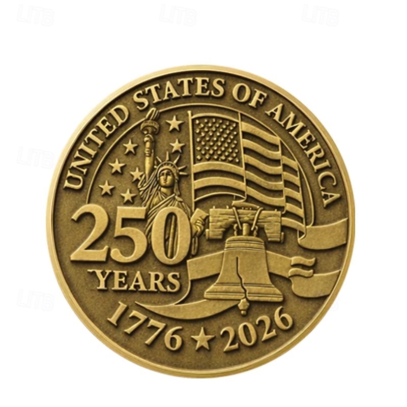 Moneta commemorativa del 250° anniversario degli Stati Uniti (1776-2026), con la campana della libertà. &Medaglia della Casa Bianca, oggetto da collezione patriottico, Statua della Libertà, regalo del 2026 a $19.99 –P2