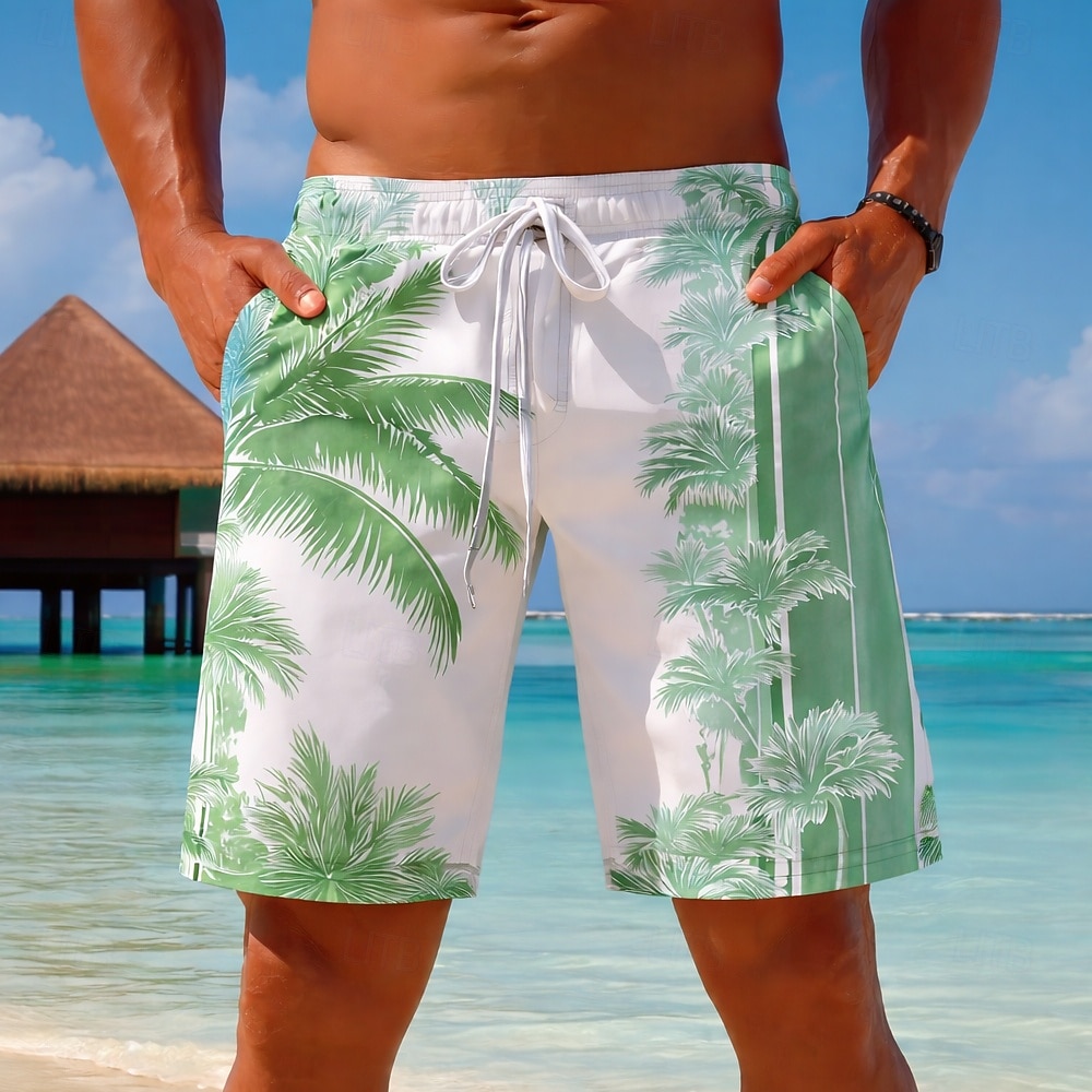 Hombre Árbol de coco Degradado de color Plantas tropicales Boxers de Natación Trajes de baño, bañadores cortos Pantalones de Surf Media cintura Hawaiano Exterior Vacaciones Uso Diario Bolsillos 2026 - $20.99 –P2