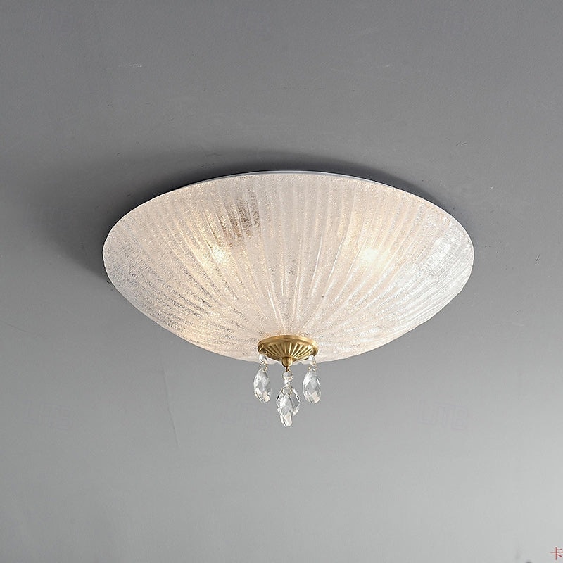 Modern Minimalist Round Dome Glass Crystal Full Copper Chandeliers 2/3/4 Light E14 Flush Mount Ceiling Light For Bedroom 110-240V 2026 - $208.59 –P10