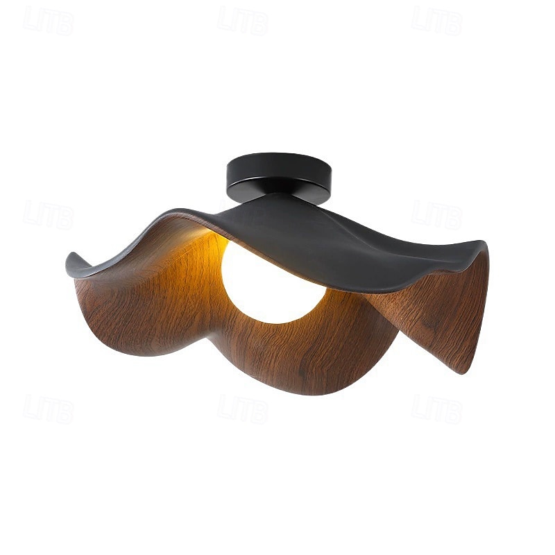 Plafonnier moderne et épuré en forme de feuille de lotus, vis G9, en fer imitation noyer, idéal pour une chambre, une chambre d'enfant, un couloir, un salon ou un balcon. de 2026 ? $133.99 –P5