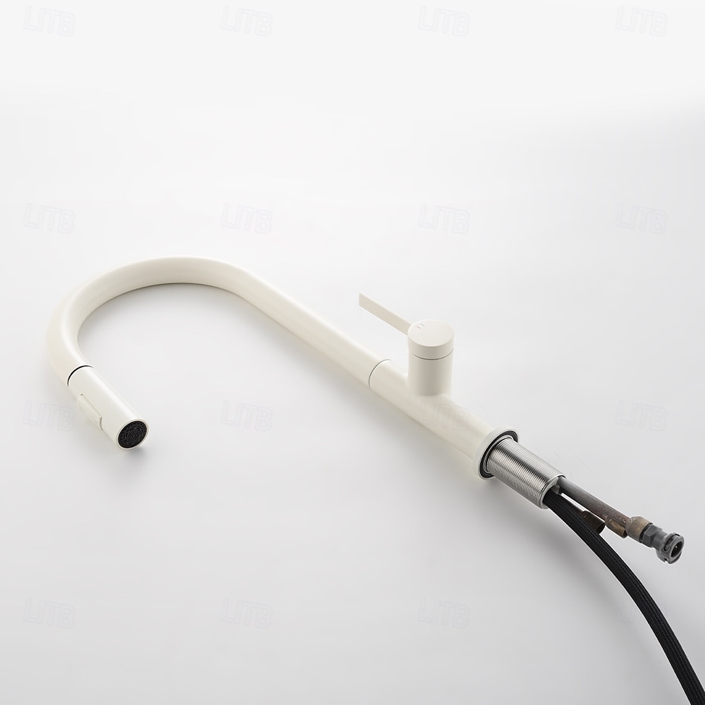 Кухонный смеситель с выдвижным распылителем, однорычажный смеситель с высоким изливом для мойки, прочная латунная конструкция, двухфункциональная распылительная головка, простая установка. 2026 - $216.99 –P37