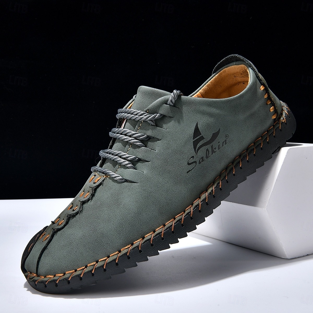 Handsydda snörskor för män, mjuka och bekväma loafers i vintagestil, lämpliga för vardagsbruk, resor, stadspromenader och eleganta vardagsutflykter. 2026 - $46.99 –P1