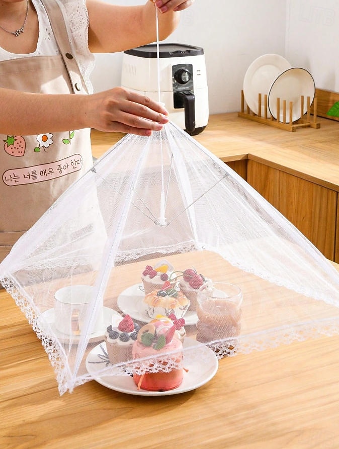 1 stuk opvouwbare voedselafdekking van gaas, herbruikbaar &Wasbare, opklapbare voedseltenten voor picknicks, kamperen, barbecues en feestjes in de buitenlucht. &ontbijtspullen, stofwerende 2026 - $10.99 –P7