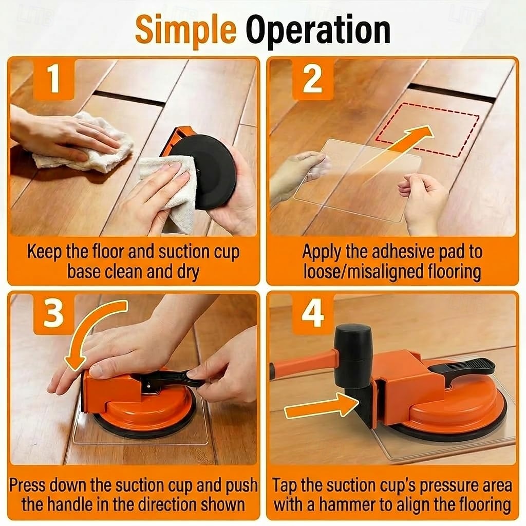 Juego de herramientas para reparar juntas en pisos de madera, incluye ventosa, martillo y almohadillas. Ventosa para juntas de pisos de madera, ventosa fuerte adecuada para almohadillas de baldosas, 2026 - $13.99 –P13