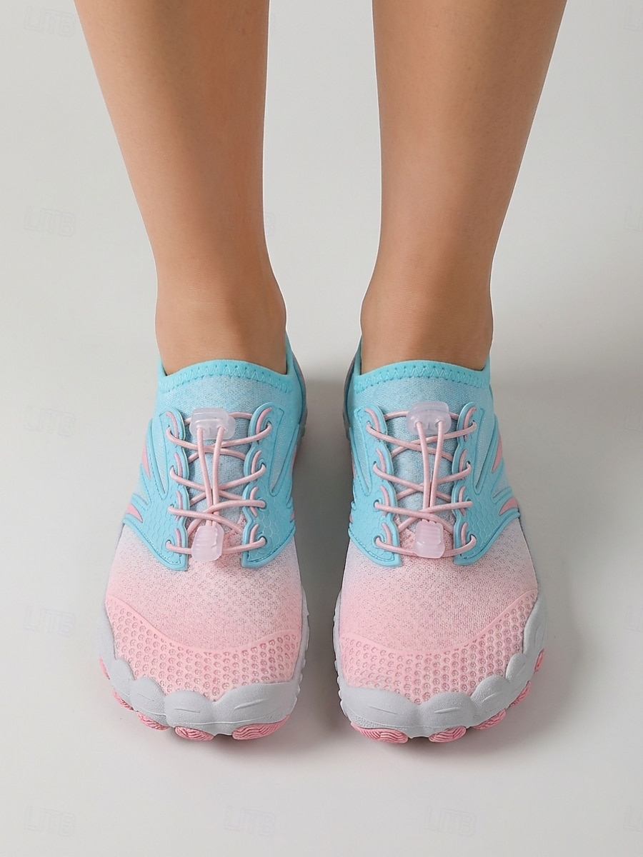 Zapatillas acuáticas descalzas rosas y azules para mujer, calcetines acuáticos antideslizantes de secado rápido, calzado ligero y transpirable para la playa, natación, snorkel, buceo y surf. & 2026 - $34.99 –P4