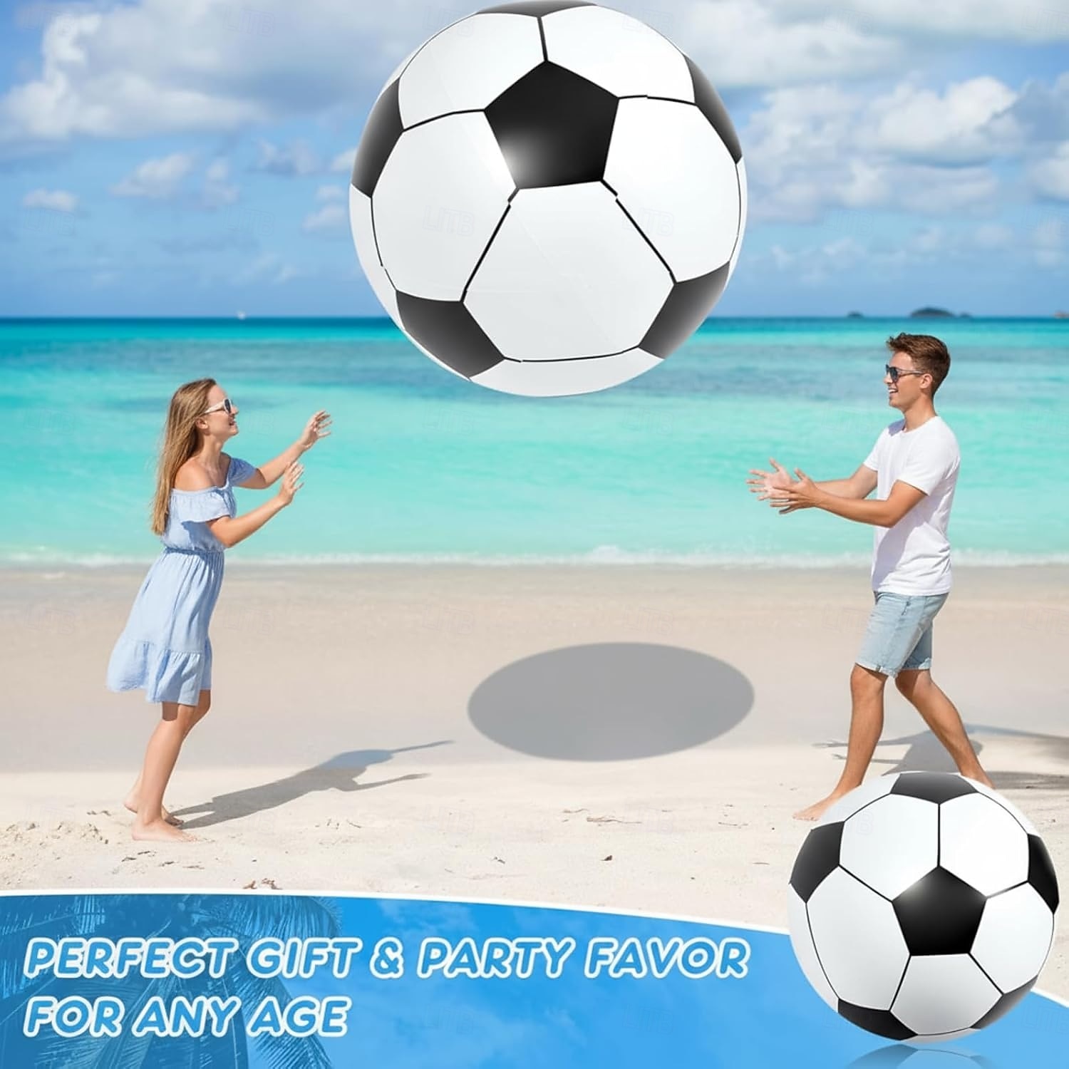 2 palloni da calcio gonfiabili da spiaggia da 27,6 pollici, ideali per decorazioni, feste, eventi sportivi all'aperto e per la piscina. del 2026 a $39.99 –P3