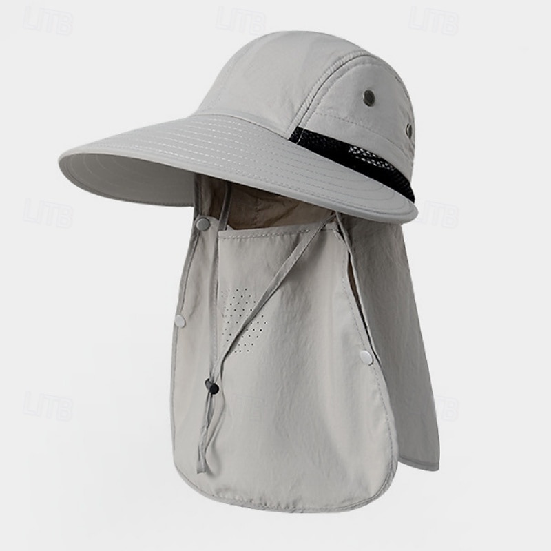Solhatt Vandringshatt Fiskemössa Camping hatt Vattentät UV-skydd Snabb tork Sommar Vår Höst Snörning Bred kant med ansiktsskydd och nackflik Herr Fiske Aktivitet 2026 - $17.49 –P6