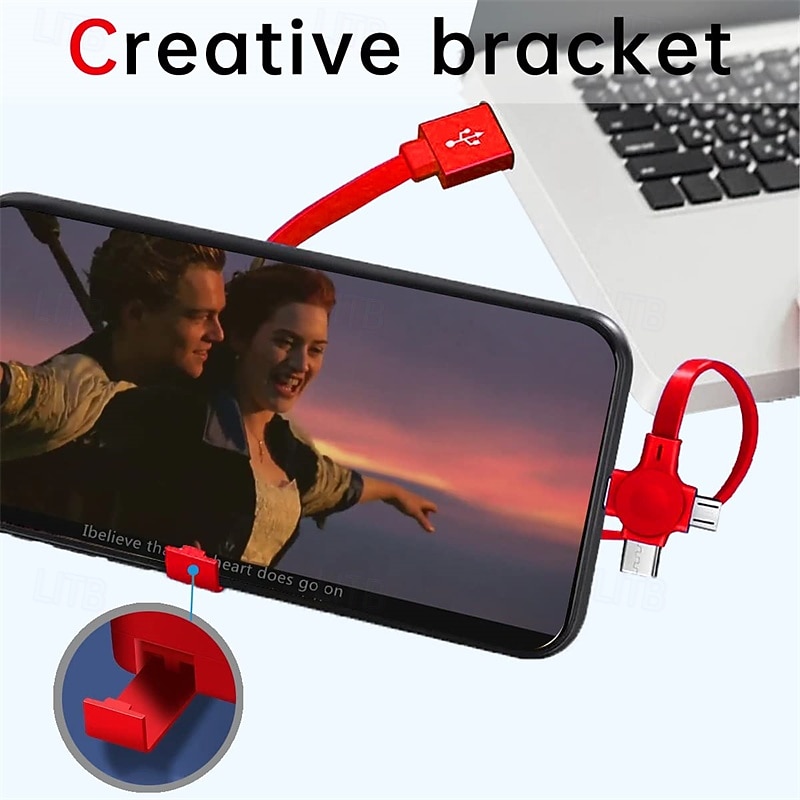 Confezione da 2 cavi di ricarica retrattili 3 in 1 con supporto per telefono, cavo di ricarica multi USB per iPhone, tipo C, micro USB, colori macaron, cavo di ricarica da viaggio portatile del 2026 a $16.99 –P1