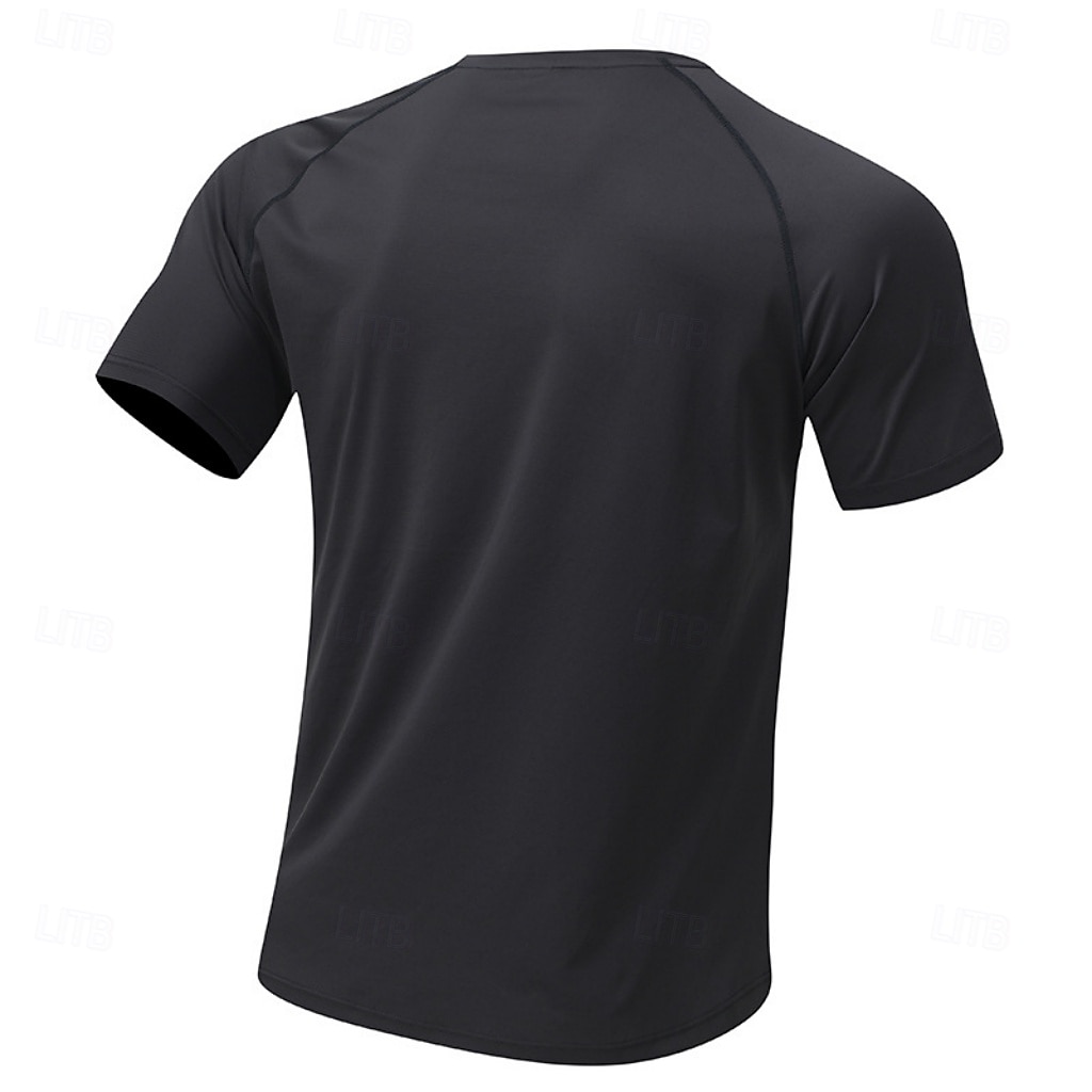 Hombre Camiseta Camisa manga corta Camiseta superior Manga Corta Cuello Barco Verano Primavera Color sólido Ropa de calle Elegante Básico Secado rápido Delgado Diario Exterior Vacaciones Café 2026 - $21.99 –P10