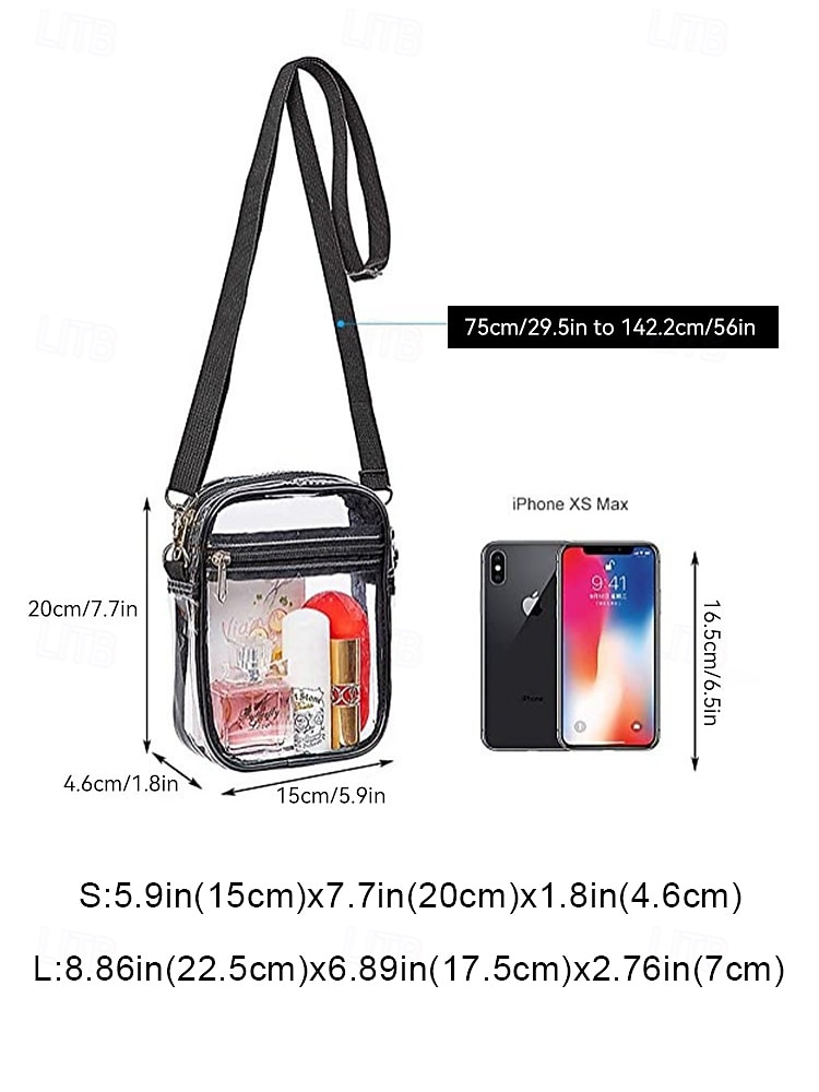 Women's Clear PVC Crossbody Bag, Large and Small Size Transparent Shoulder Bags with Adjustable Straps, Stylish Multi-Color Bags for Beach Vacation, Travel and Casual Daily Use 2026 - $11.99 –P11