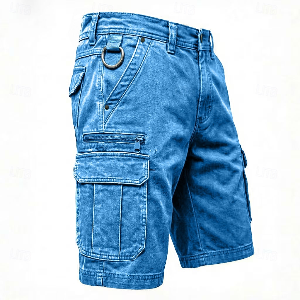 Pánské Náprsníkové kalhoty Šortky s kapsami Kraťasy Neformální šortky Kapsy Kapsa s klopou Bez vzoru Délka kolen Ležérní Venkovní Streetwear Módní Šik ven Vodní modrá Černá Neelastické 2026 - $53.99 –P3