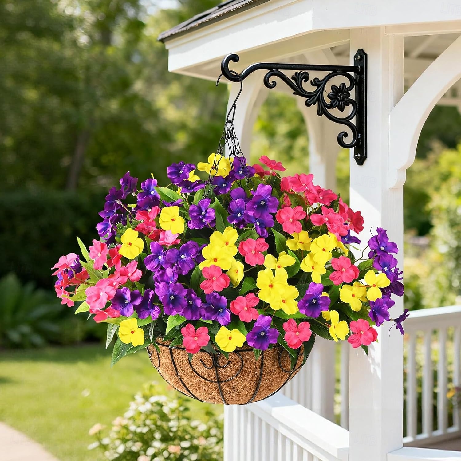 6 Bundles Artificial Impatiens Flowers for Outdoors, Multicolor Silk Fake Flowers for Spring Summer Decoration, UV Resistant Faux Plants Plastic Bouquet for Home Planter Porch Patio Yard Decor 2026 - $35.99 –P5
