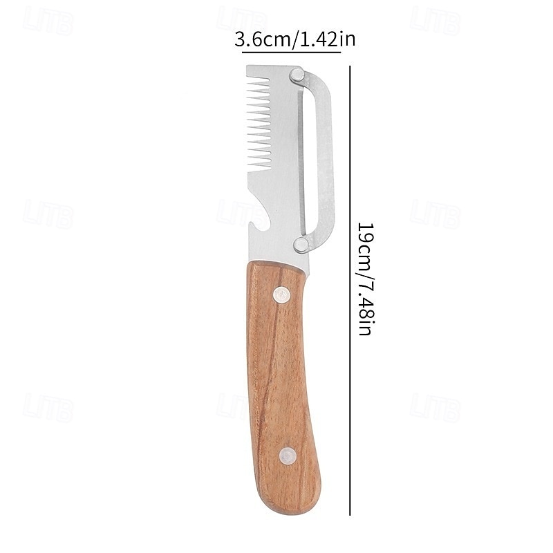 Pelador de verduras con mango de madera y abridor de botellas, pelador de verduras multifuncional para la cocina, utensilio de cocina para pelar frutas, calabazas, patatas, zanahorias y otras 2026 - $6.49 –P7