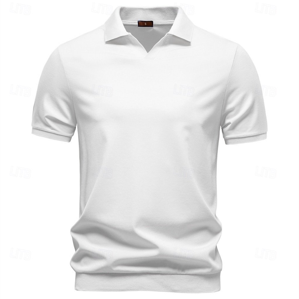 Bărbați Polo Tricouri polo Casual Stradă Rever Manșon scurt De Bază Modern Simplu Ușor Nasturi Vară Primăvară Fit regulat Albastru piscină Negru Alb Maro Bej Polo 2026 - $26.99 –P1