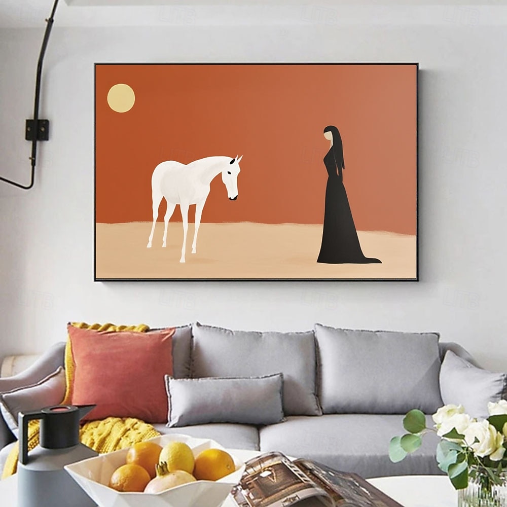 Large Abstract White Horse Oil Painting on Canvas Original White Horse ...
