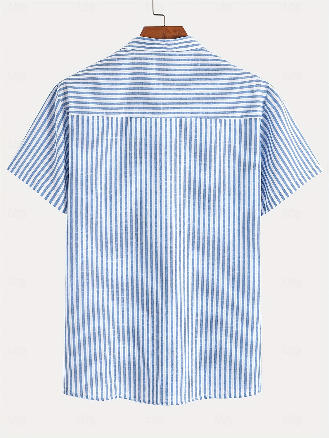 Hombre Camisa Camisa de lino Camisa de verano Camisa de playa camisa hawaiana Tiras verticales Casual Diario Azul Piscina Rosa Manga Corta Cuello Primavera verano Ropa 2026 - $26.99 –P3