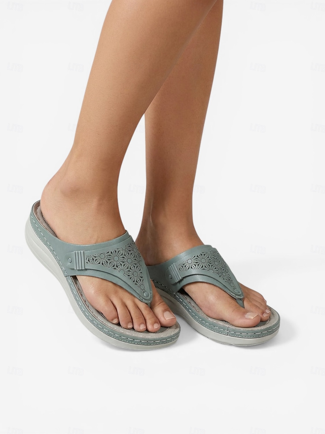 Women's Green Arch Support Flip Flop Sandals – Comfortable Cushioned Wedge Thong Sandals, Lightweight Casual Summer Shoes for Walking, Beach, Travel & Daily Wear 2026 - $32.99 –P8